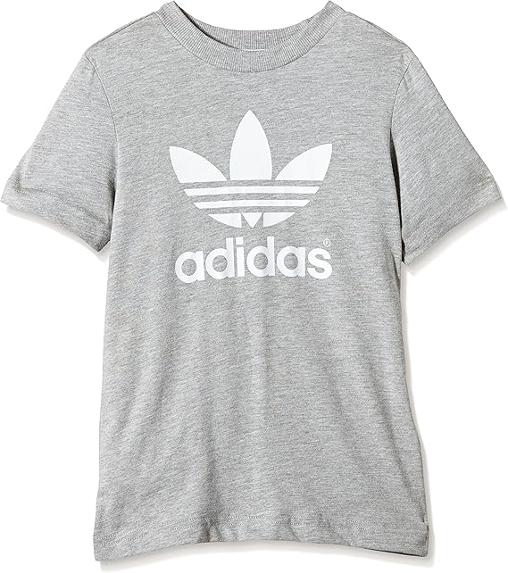 adidas – Maglietta da Donna Trefoil Bambini, Bambini, T-Shirt Trefoil, Grigio/Bianco - Medium Grey Heather/White, 116: Amazon.it: Abbigliamento