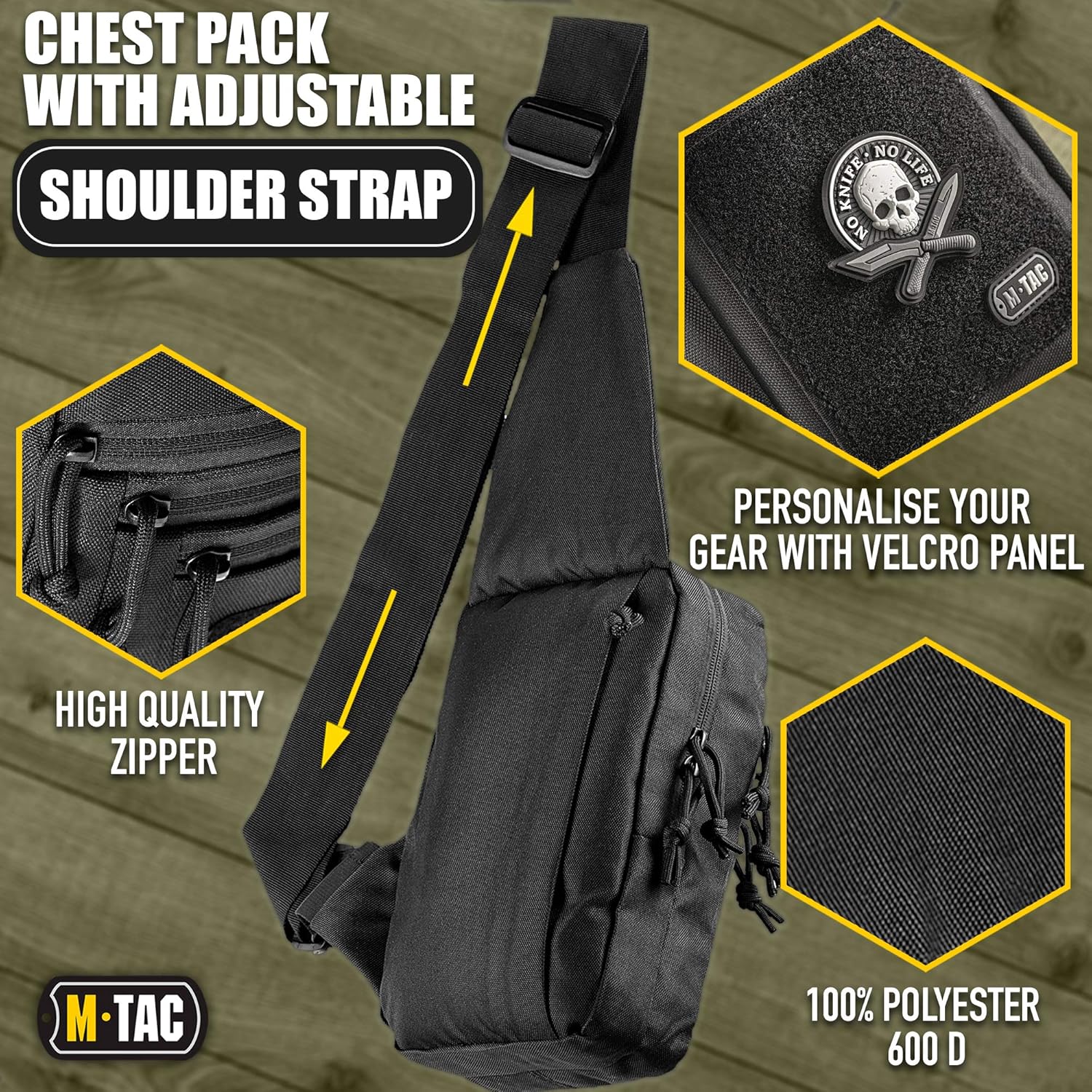 M-Tac Tactical Bag Shoulder Chest Pack with Sling for Concealed Carry of Handgun (Black) : Sports & Outdoors