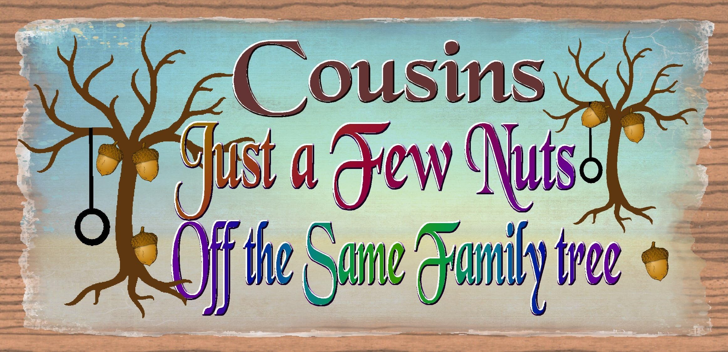 GiggleSticks Cousin Plaque - Cousin Sign