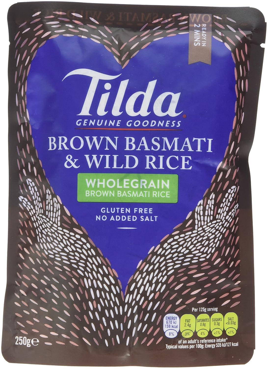 Tilda Brown Steamed Basmati and Wild Rice, 250 g, Pack of 6 Amazon.co