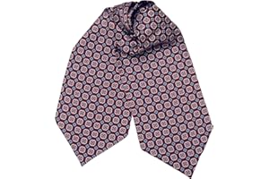 Elizabetta Men's 100% Silk Ascot Ties, Day Cravat Neckties, Handmade in Italy
