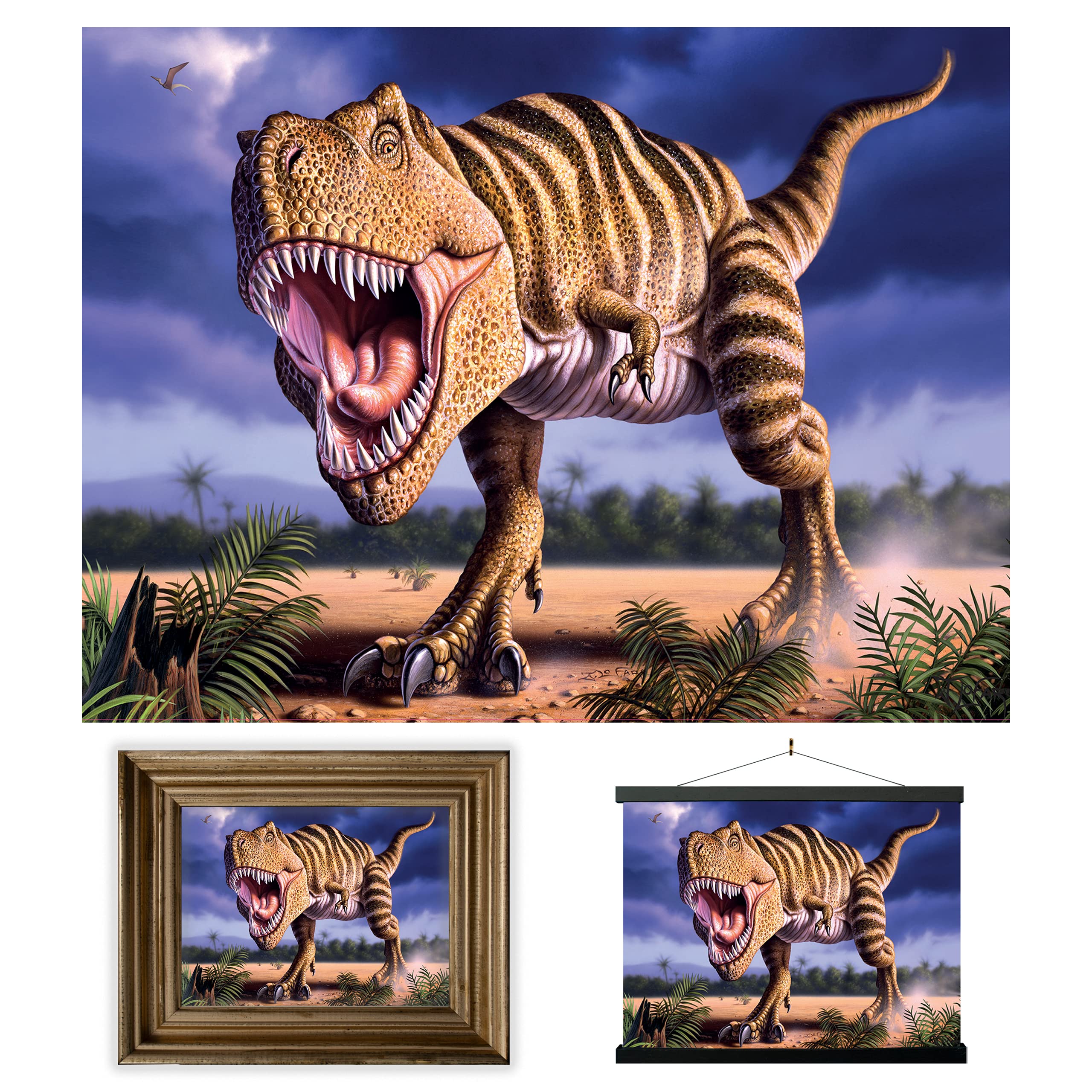 3D LiveLife Lenticular Wall Art Prints - Brown Rex from Deluxebase. Unframed 3D Dinosaur Poster. A perfect wall filler. Original artwork licensed from renowned artist, Jerry LoFaro โ image 1
