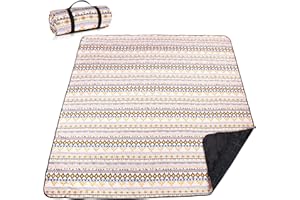 Airensky Extra Large(79 "x 83") Picnic Blanket, 3-Layer Thicking Outdoor Camping Blanket, Machine Washable Beach Blanket, Waterproof and Wear-Resistant, Soft and Comfortable(Boho Orange)
