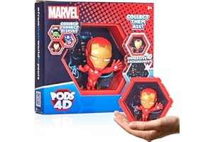 WOW! PODS 4D Marvel Iron Man Toys - Unique Connectable & Collectable Toy Figure, Wall/Shelf Display, Easter Basket Stuffers, Iron Man Action Figure, Marvel Toys & Gifts for Kids & Adult Collectors