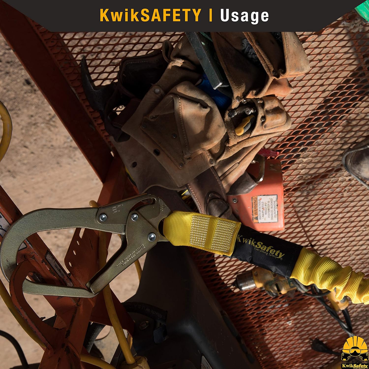 KwikSafety (Charlotte, NC) RATTLER 1 PACK (Internal Shock Absorber) Single Leg 6ft Safety Lanyard OSHA ANSI Fall Arrest Protection Equipment Snap Hooks Construction Arborist Roofing - - 