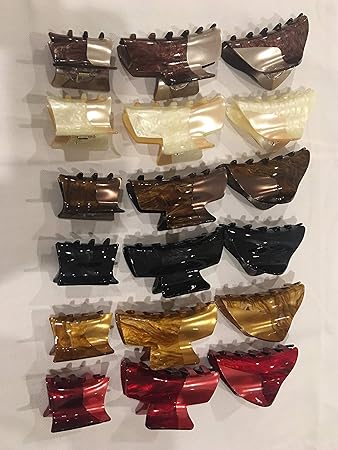 Amazon Com Elegant Acrylic Hair Claw Clip Grab Set Of 18 Red