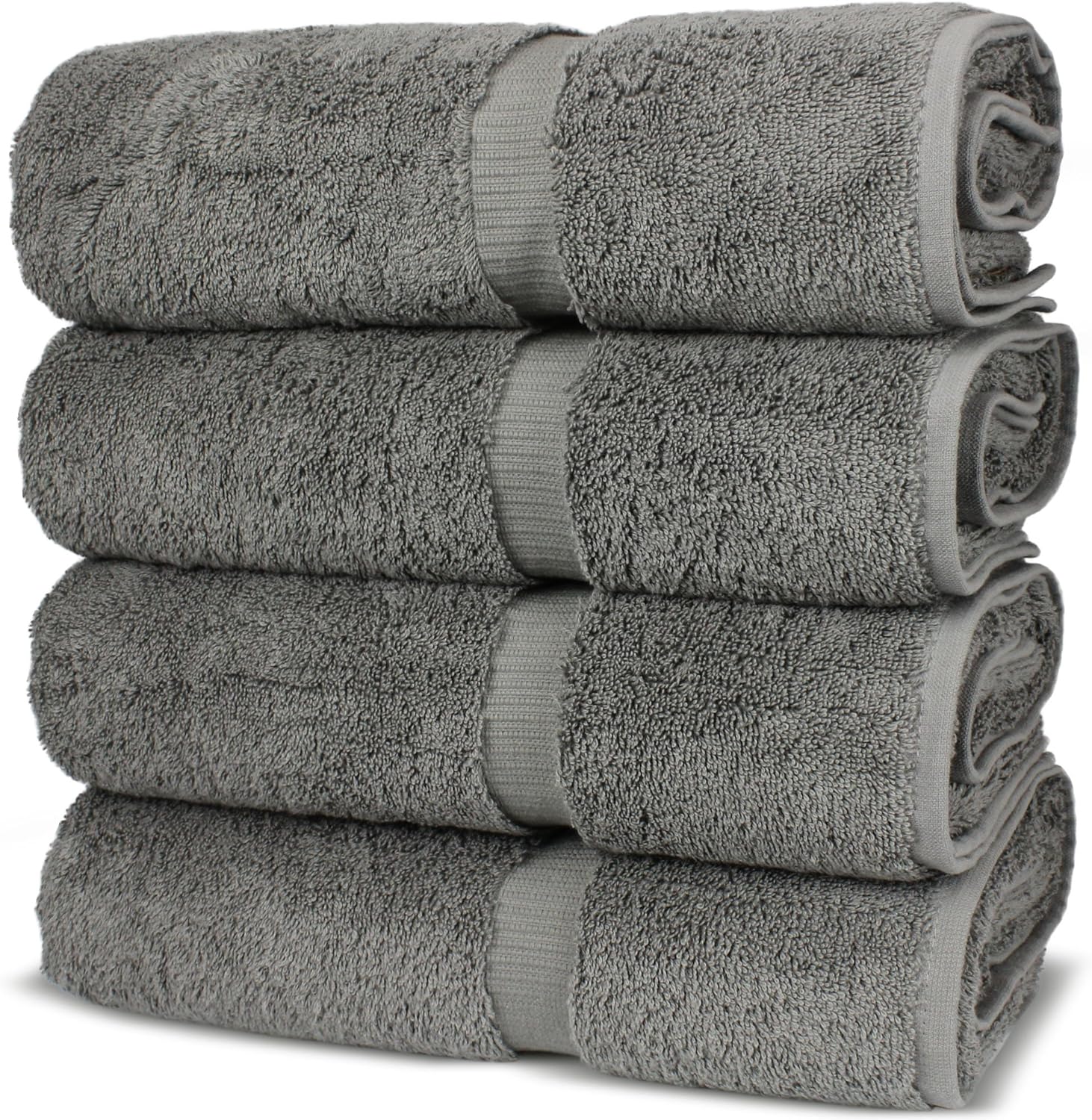 Chakir Turkish Linens Hotel & Spa Quality, Highly Absorbent 100% Turkish Cotton Bath Towels (4 Pack, Gray): Kitchen & Dining