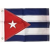 4 Less Co 12x18 Cuba Cuban Flag Embroidered Nylon with Grommets