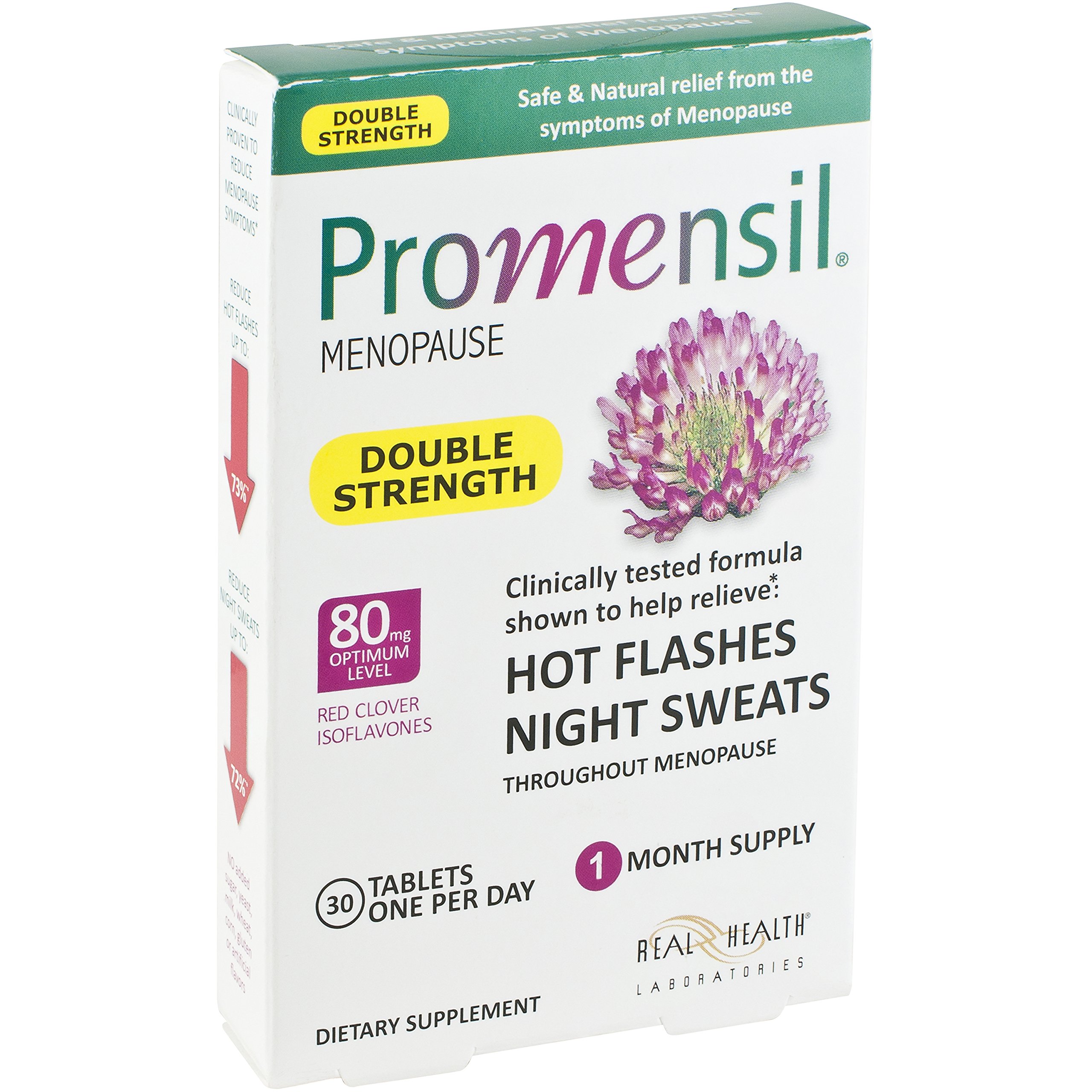 Promensil Natural Menopause Supplements For Women, Double Strength, With Red Clover Isoflavones