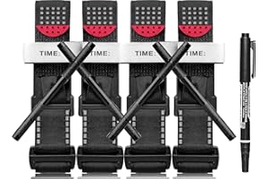 Bencai Metal Rod Tourniquet (4-Pack with Markers) - Reinforced Aluminum Non-Slip Windlass Rod, Quick Bleeding Control, Tactical Combat, Medical Rescue, Outdoor and First Aid Essentials