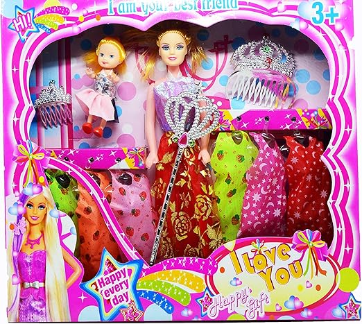 Cossetpack Girls Fashion Barbie Doll with Dresses and Accessories (Multicolour)