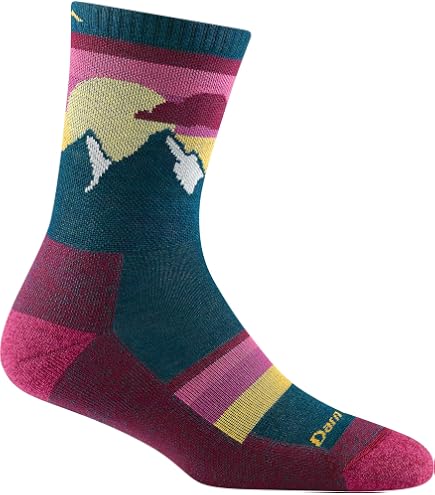 Darn Tough Women's 1971 Cranberry Treeline Micro Crew Cushion Socks – Merino Wool S M L