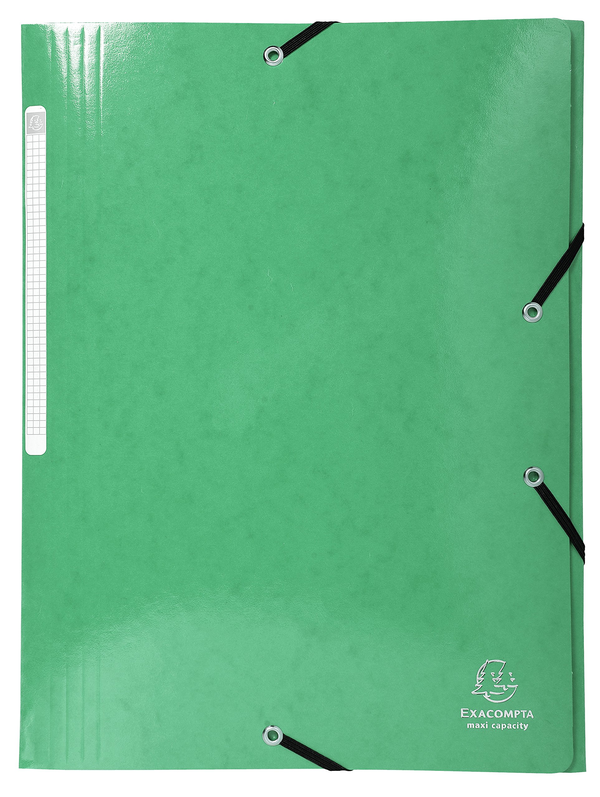 Exacompta - Ref 55830E - Iderama Collection - Elasticated 3-Flap Folder - Suitable for A4 Documents, 425gsm Glossy Coated Pressboard, FSC-Certified - Dark Green (Pack of 25)