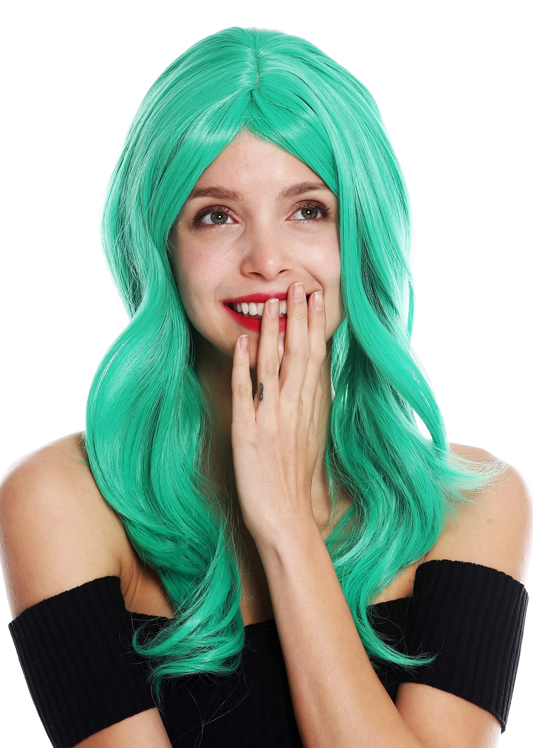 WIG ME UP - GFW2247-T2608B women's quality wig long slightly waved parted green