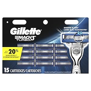 Gillette Mach3 Turbo Men's Razor Blade Refills, 15 Count