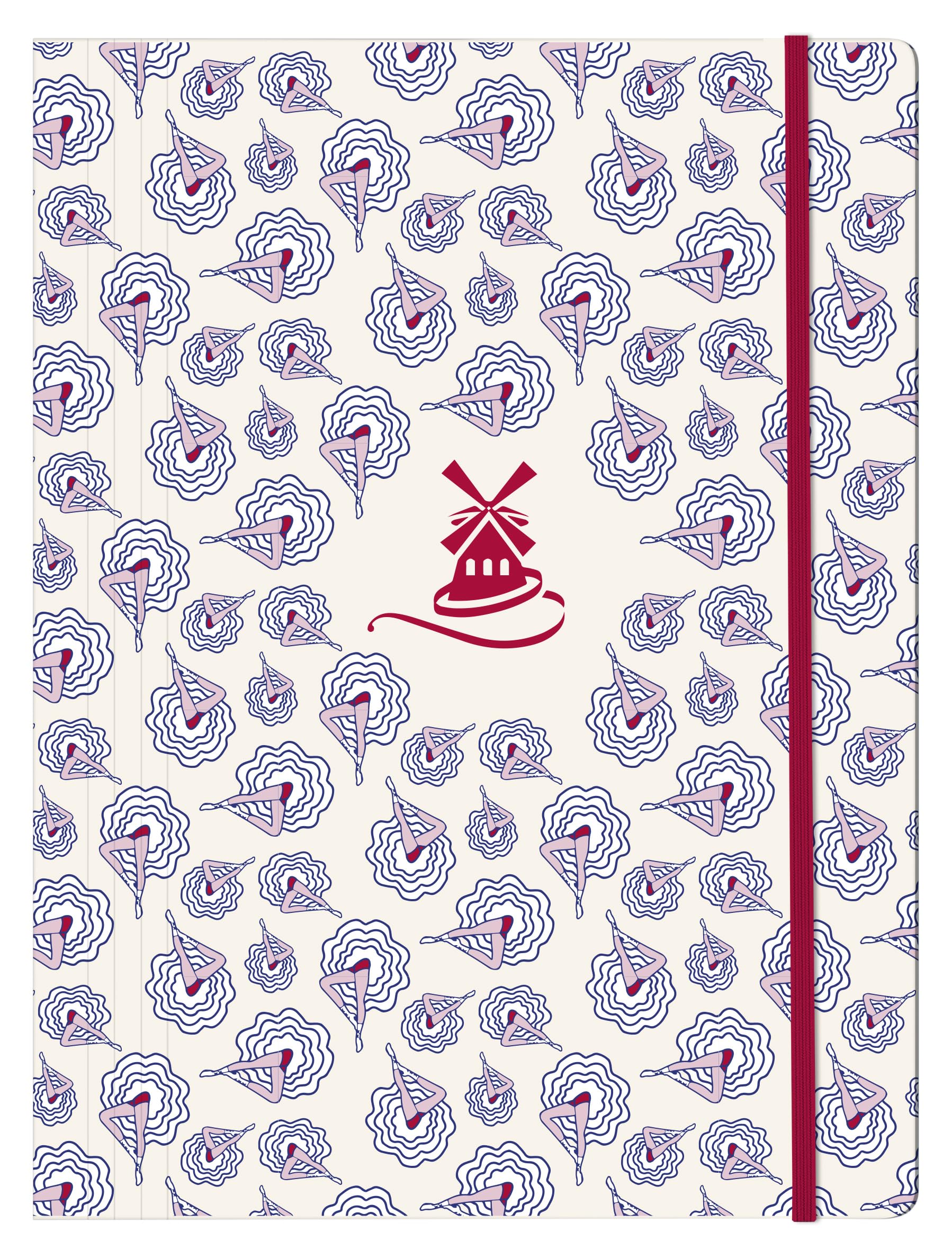 Clairefontaine 812440C - Moulin Rouge Collection - an Elasticated 3 Flap A4 Folder - Moulin Rouge - Size 24 x 32 cm - Capacity of 200 Sheets - Elastic