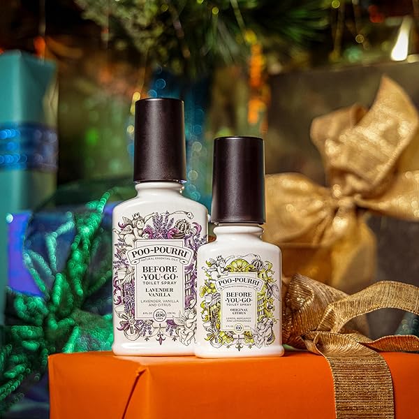 POO-POURRI BEFORE-YOU-GO 8OZ AIR & TOILET FRESHENER LAVENDER VANILLA SPRAY – INSTANTLY WORKS TO TRAP BATHROOM ODOR – PLANT BASED INGREDIENTS & ESSENTIAL OILS – WITH LAVENDER, VANILLA & CITRUS