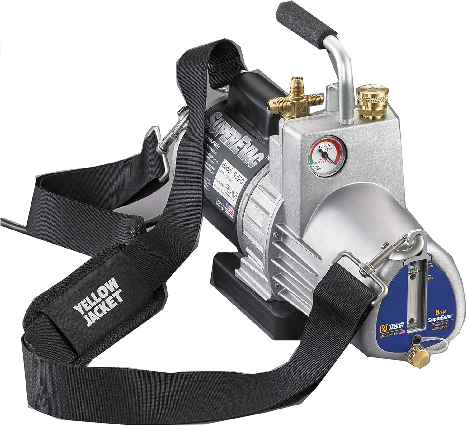 Yellow Jacket 93593 SuperEvac Vacuum Pump, Euro & Uk Plug