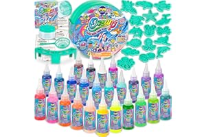 FUN KIDZ Ocean Magic Water Elves Toys Kit, FunKidz Aqua Squishy Craft Kit for Kids 25 Bright Ocean Colors Gel 16 Ocan Creature Molds Great Birthday Gift for Boys Girls Summer Activities