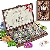 Lush&Dew Ancestral Apothecary Medicinal Tea Herb Seed Chest, 36,000+ Non-GMO Survival Seed Kit, Gardening Gifts for Women Men