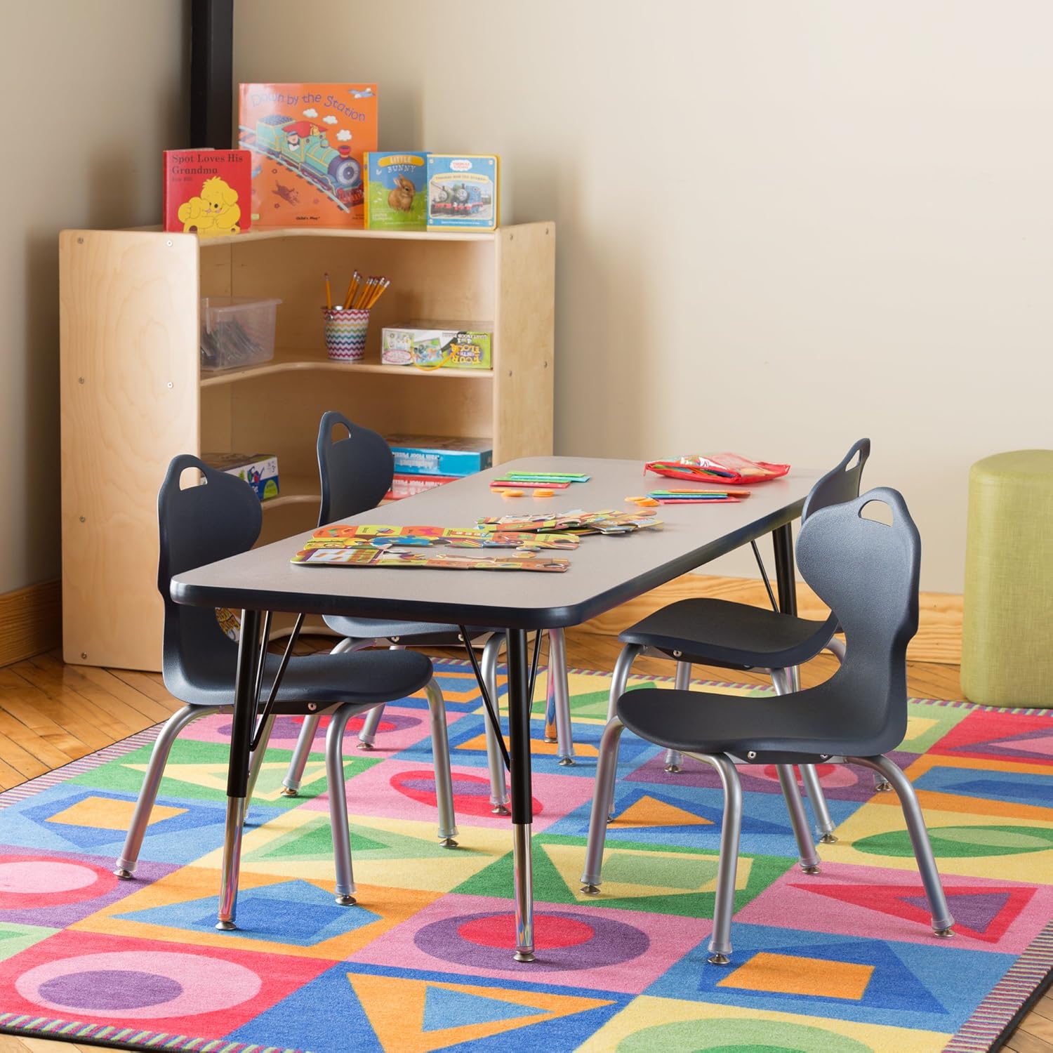 Learniture Profile Series School Chair, 12" Seat Height, Navy, LNT-PRO12NV (Pack of 4): Industrial & Scientific