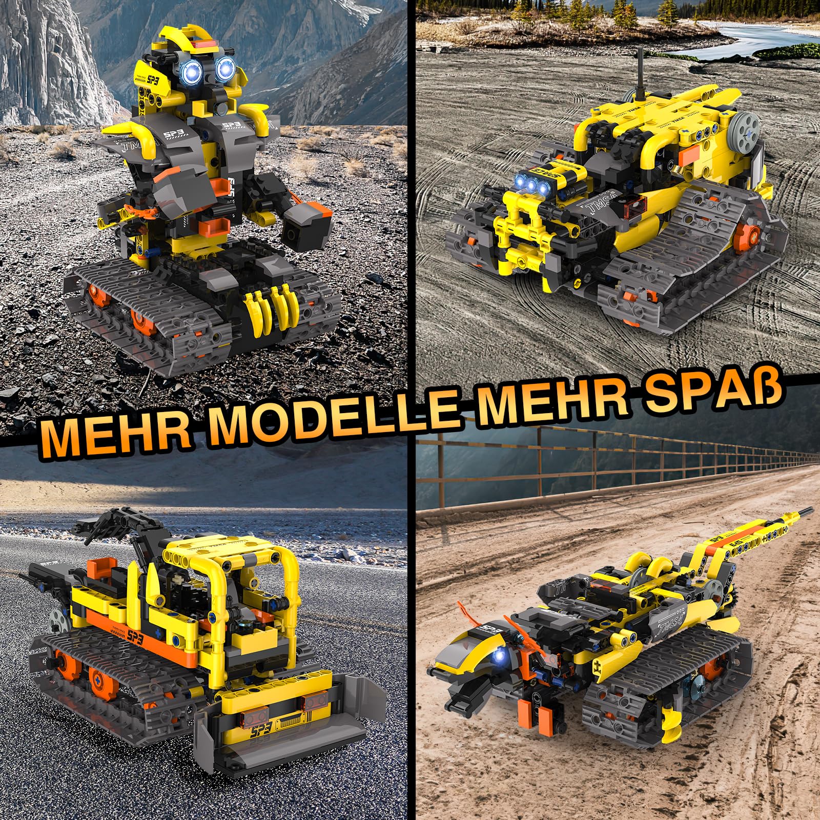Technic Roboter Bauspielzeug Bausatz, 688PCS 5-IN-1 RC Roboter und Auto, Ferngesteuert und App Robot Bausatz Kinder, RC Programmierbar Teenager Spielzeug Geschenk ab 8-12 13 14 15 Jahre Jungen 4