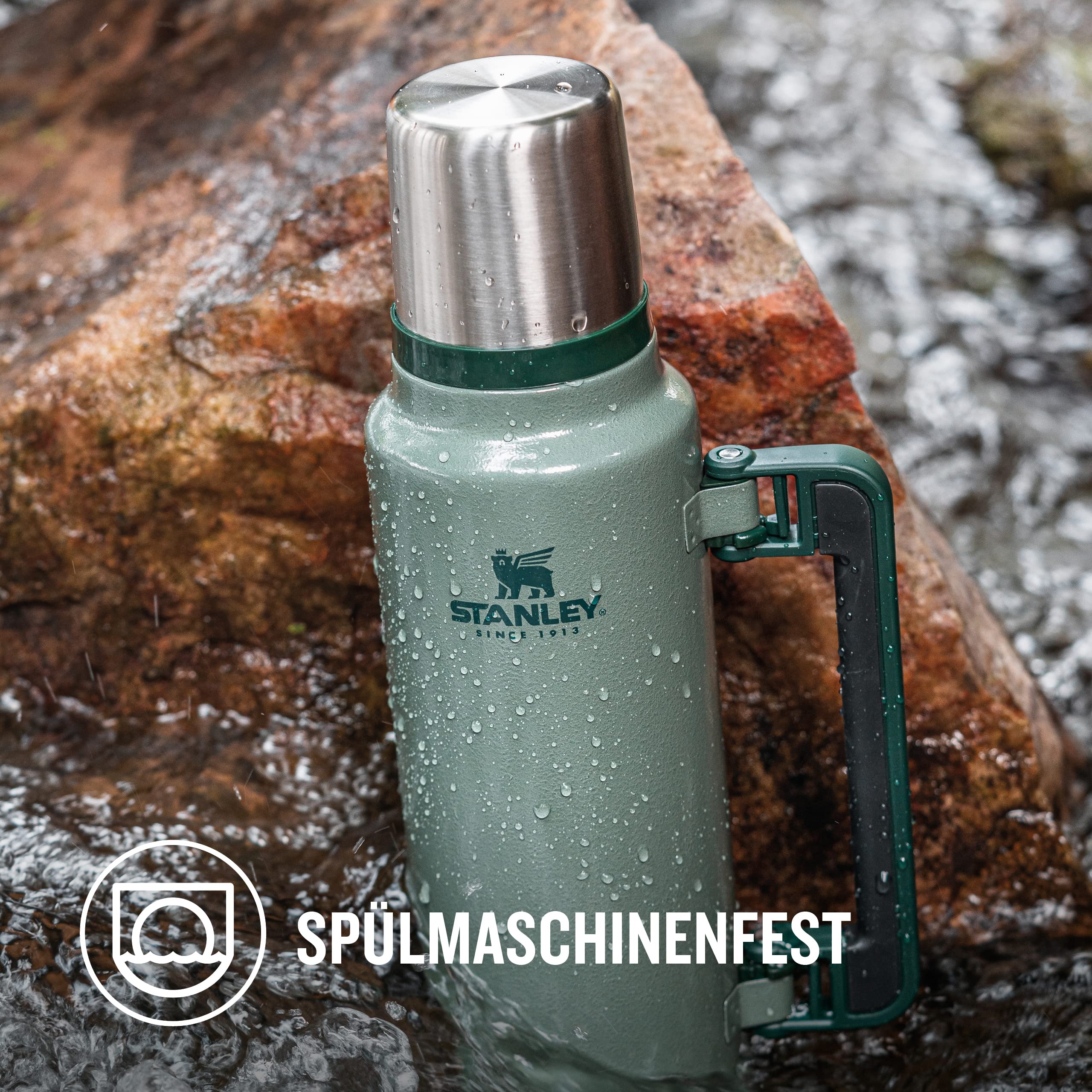 STANLEY 1913 Classic Legendary Thermosflasche 1.9L - Thermos Hält 45 Stunden Heiß Oder Kalt - Edelstahl Thermoskanne - BPA-Frei - Spülmaschinenfest - Matte Black 8