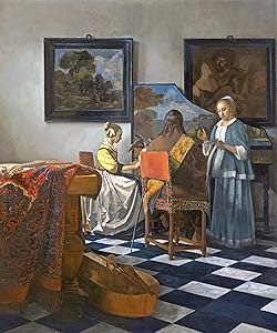 Johannes Vermeer - The Concert, Size 24x28 inch, Poster Art Print Wall décor