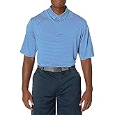 PGA TOUR Men's Big & Tall Yarn Dyed Feeder Stripe Short Sleeve Golf Polo Shirt