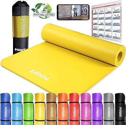 POWRX Colchoneta Fitness Antideslizante 190 x 60 x 1,5 cm: Amazon ...