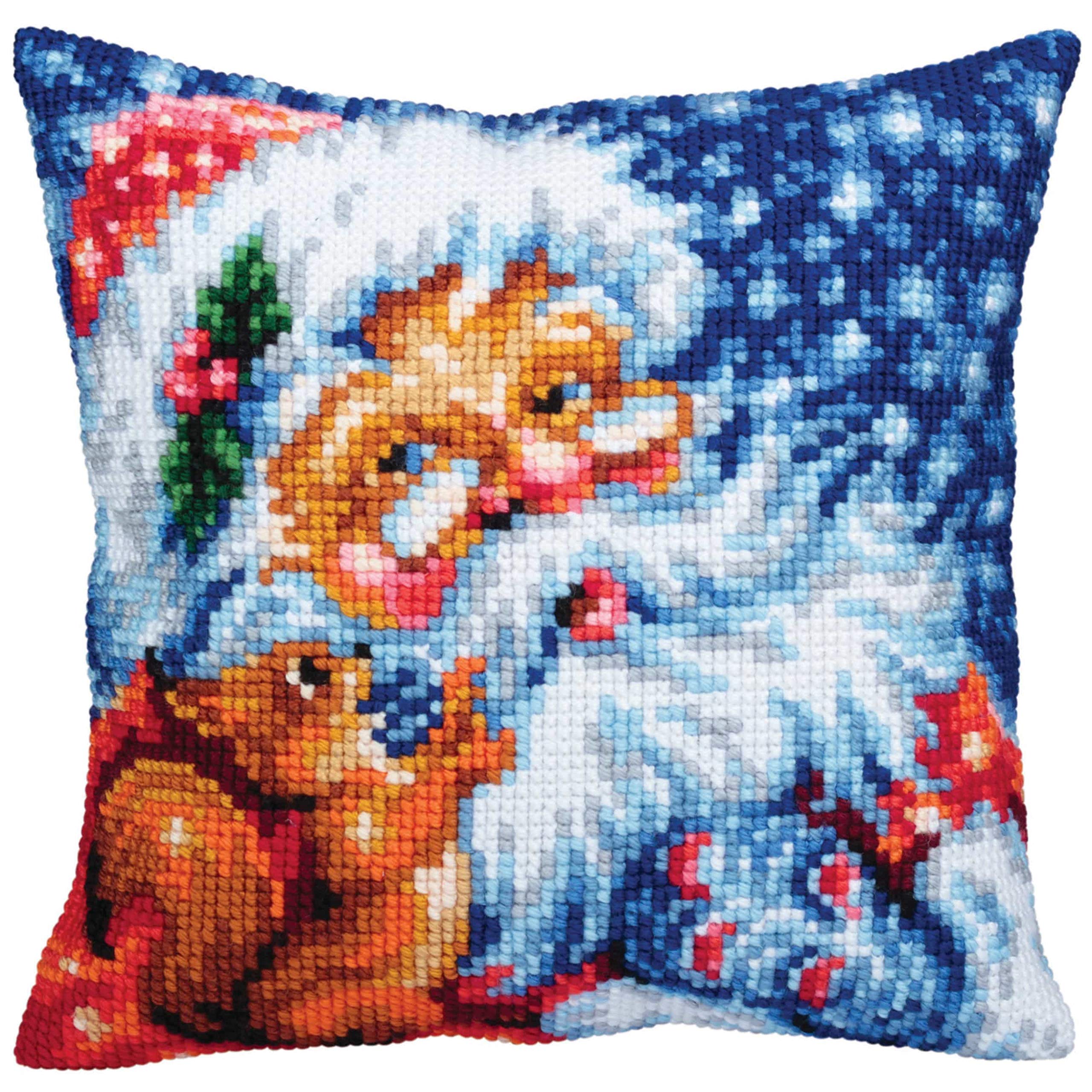 Collection d'Art Cushion KIT/Christmas BIRD/40 X 40, Multi, 40 x 40cm
