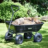 VonHaus Garden Dump Cart 75L 250kg Wheelbarrow Tipping Pickup Wagon view 2