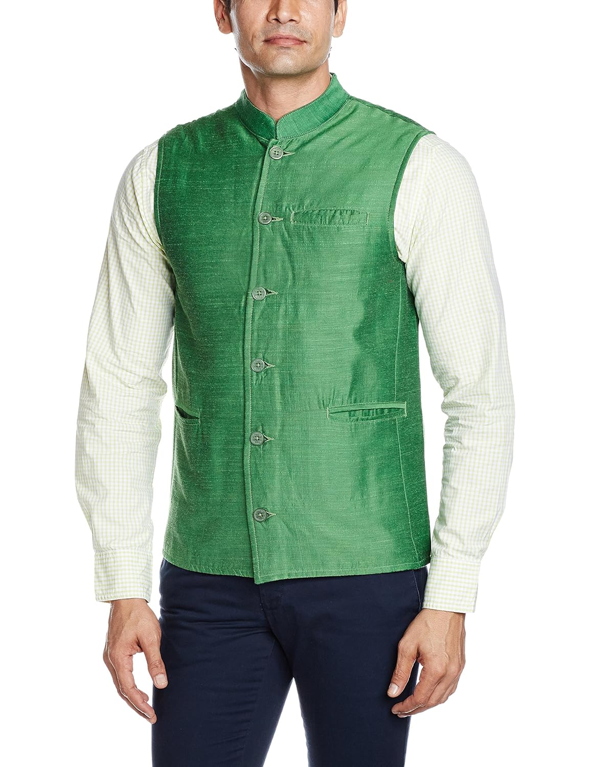 freehand men's banded collar cotton jacket