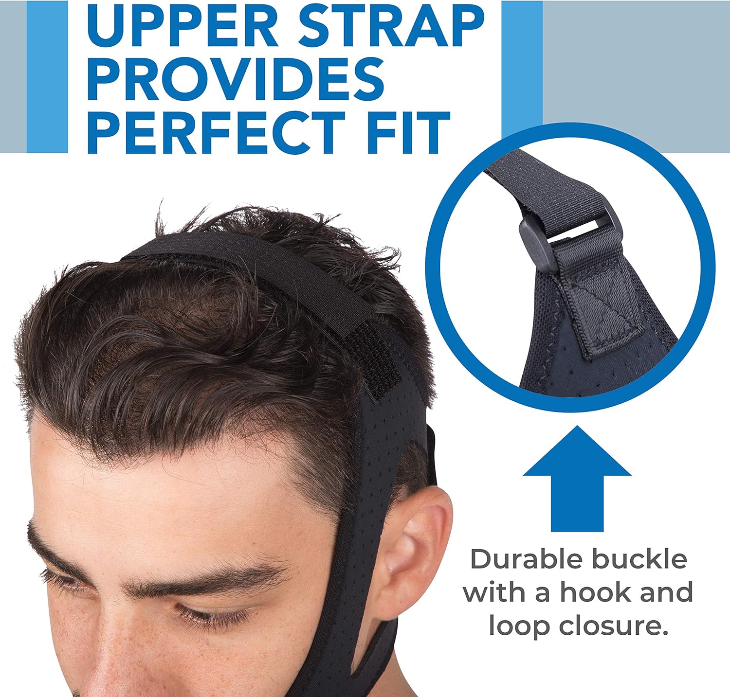 Sleep Legends Premium Anti Snoring Chin Strap w/ New Adjustable Hook ’N Loop Strap for Cpap Users - [2020 Release] - Snore Reduction Device - Snore Stopper Solution Men, Women: Health & Personal Care