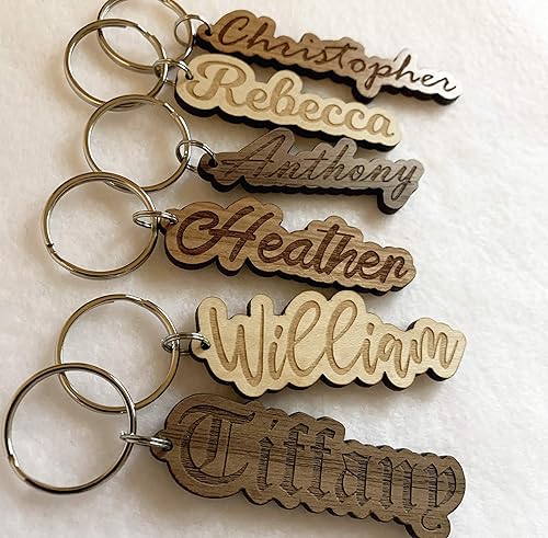 Amazon.com: Custom Wood Name Keychain 