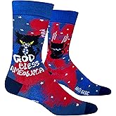 ANTI BASIC Novelty Black Cat Dad Socks Gift for Men(fits men shoe size 7-12)(USA cat)