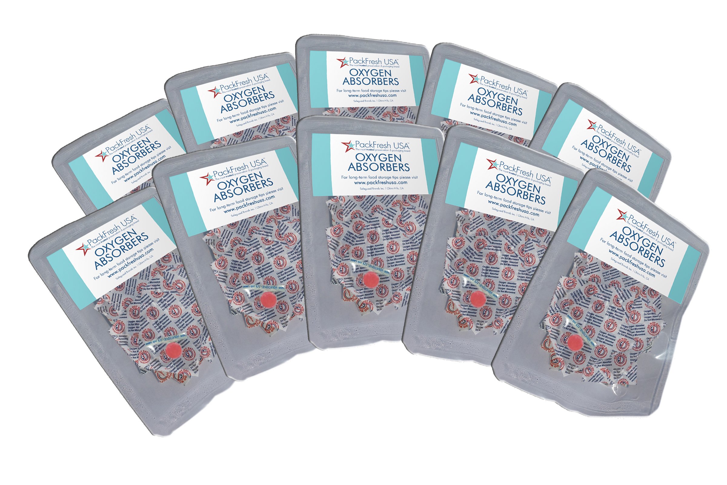 PackFreshUSA: 300cc Oxygen Absorber Packs - Food Grade - Non-Toxic - Food Preservation - Long-Term F