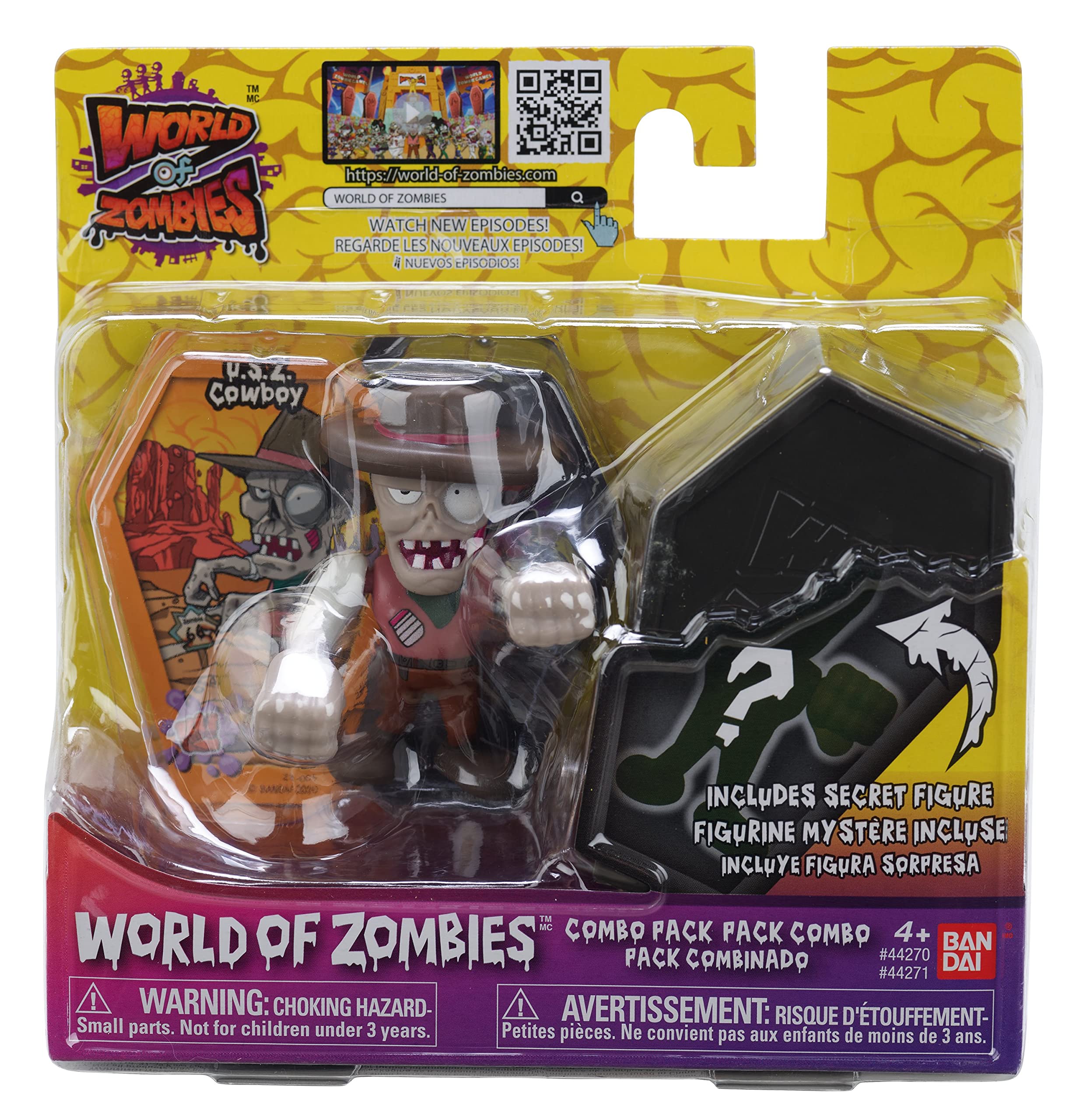 BANDAI World of Zombies – Pack of Two Figures U.S.Z. Cowboy and Surprise Figure 44271
