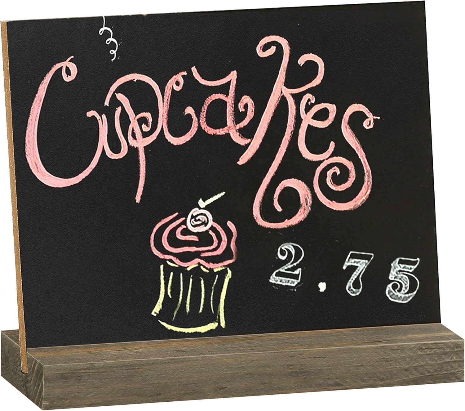 MyGift Mini Tabletop Chalkboard Signs with Rustic Wood Stands, 5 x 6-inch, Set of 6: Garden & Outdoor