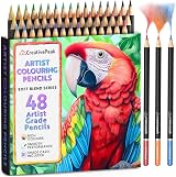 Creativepeak Professional Colouring Pencils 48 Colour Set with Swatch Card