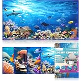 Fluorescent Light Covers for Ceiling Lights Classroom Magnetic Ocean 4pk | Reduces fluorescent/LED glare and eye strain; Easy magnetic install for classrooms/offices; NFPA 701 fire safety rated