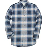 Dubinik® 6 oz Flannel Shirt for Men Plaid Mens Button Down Long Sleeve Shirts Cotton Casual