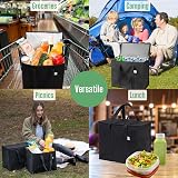 VenO 2Pcs Reusable Large Cooler Bags with Lid 40L Foldable Tote Black view 6