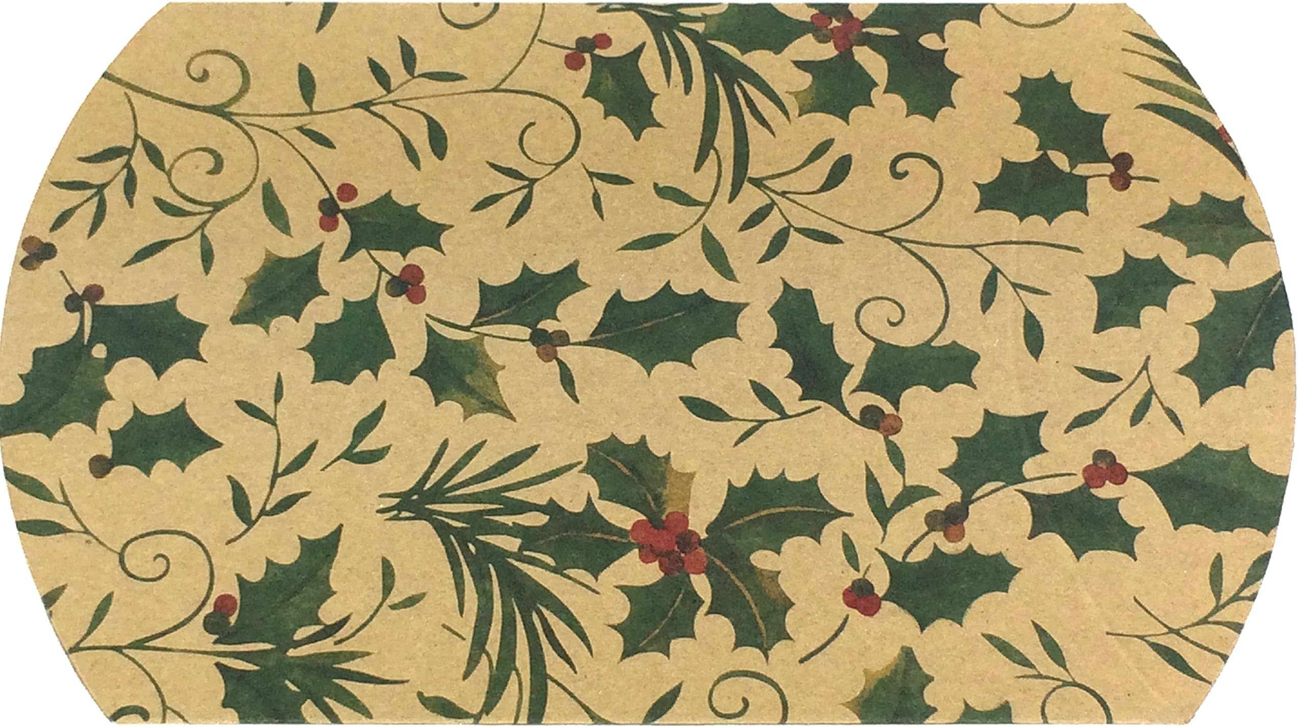 Pack of 12 Christmas Pillow Favour Gifts Boxes New Pop Up Fold Flat Jewellery (Holly Med 8.5x8x3cm)