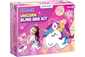 Bloomingo Art & Craft Kit - Unicorn Sling Bag: DIY Unicorn Craft Kit; Sewing Kit for Kids Aged 4-8; Modern Multicolor Design; Non-Foldable