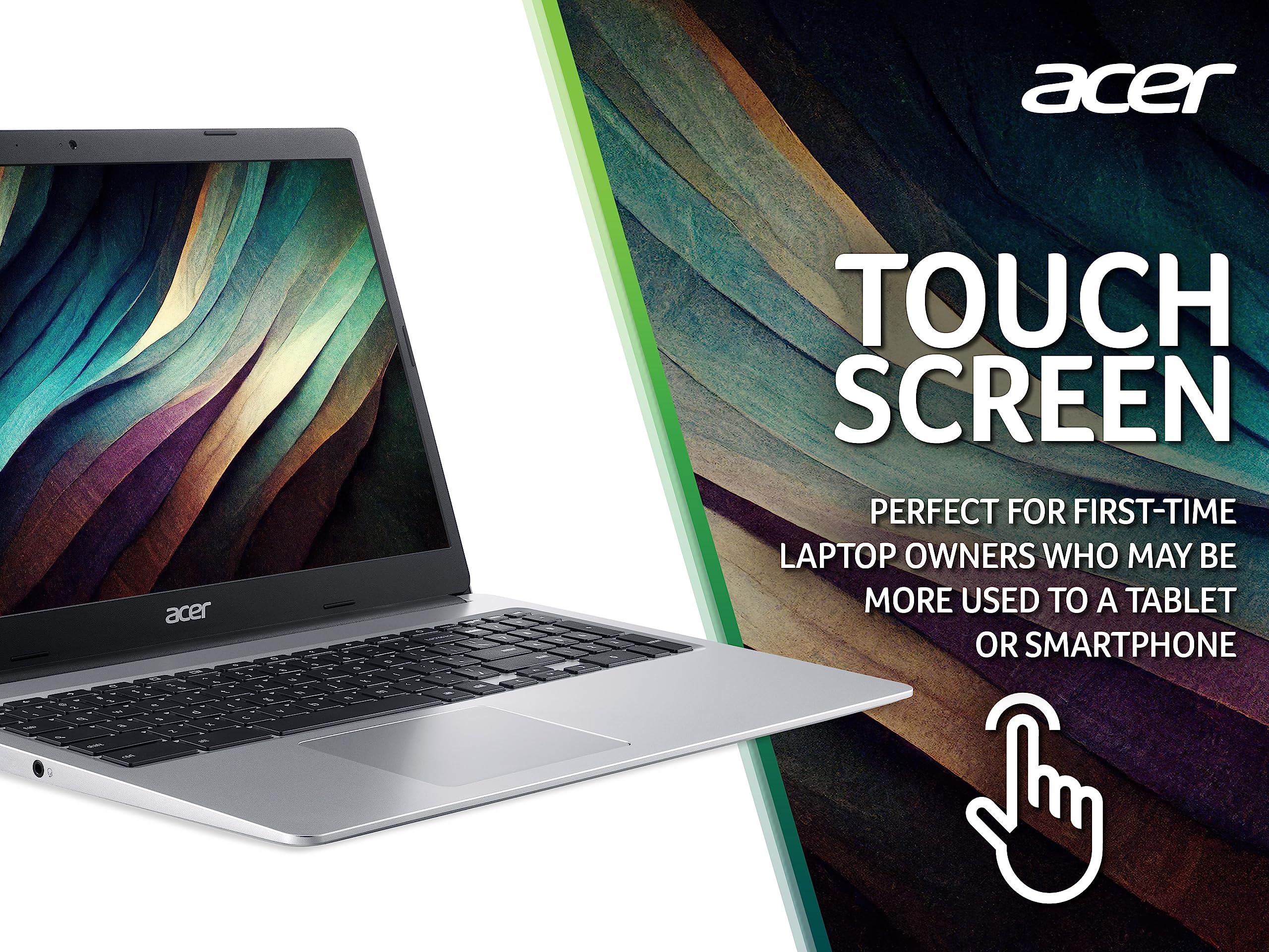 Acer Chromebook 315 CB315-3HT - (Intel Pentium N5000, 4GB, 64GB eMMC, 15.6 Inch Full HD Touchscreen Display, Google Chrome OS, Silver)