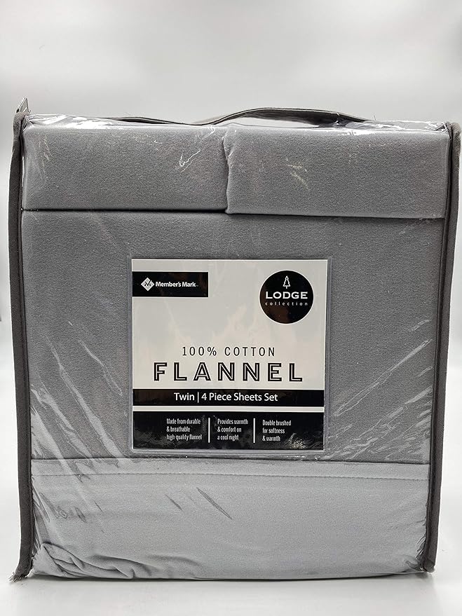Member's Mark 100 Cotton Flannel Sheets Set Twin, Light