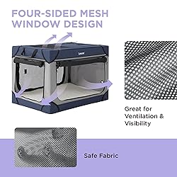 Lesure Soft Collapsible Dog Crate - 26 Inch