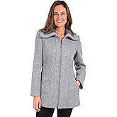 Fleet Street Ltd. womens Full Zip Front Wool Blend Tweed Jacket
