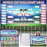 Zeptrix 2Pcs World Cup Schedule Poster 2026&Final Round 48-Team Collection Showcase,Functional Folded Poster&Pen,Football World Cup Soccer Merchandise&Accessories Decorations,Gifts for Soccer Fans